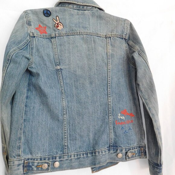 Levi's California Dreamin' Blue Demin Embroidered Jean Jacket Size XS - Picture 8 of 11